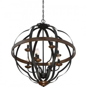 Quoizel SRN5208MK Siren 8 light foyer marcado blk Pendant