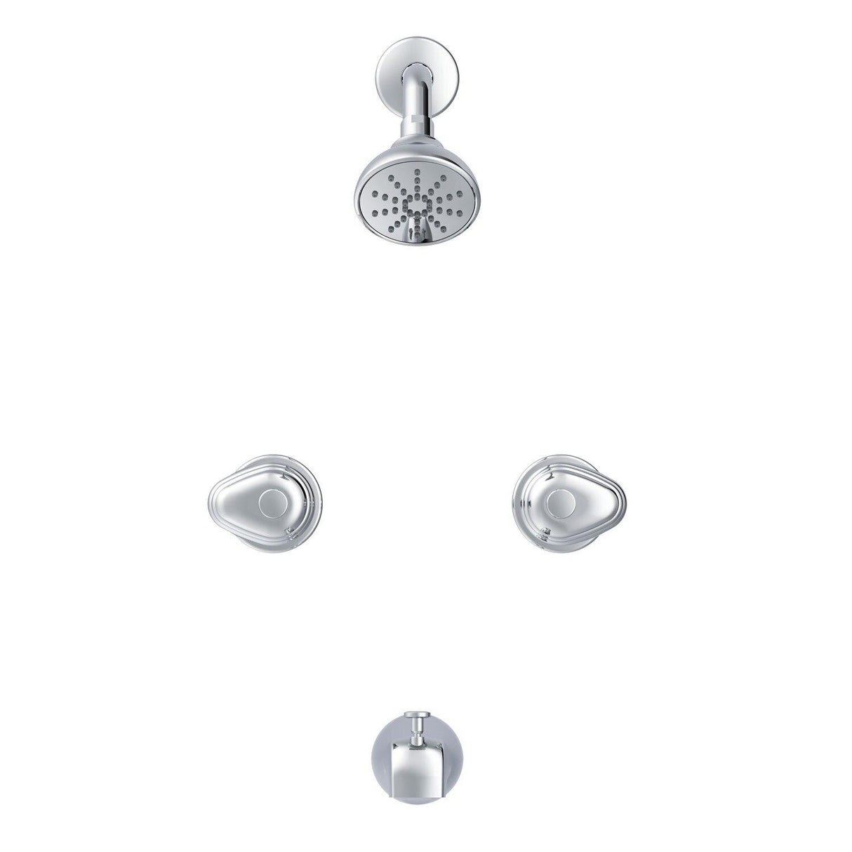 Gerber G0058400 Chrome Hardwater Two Handle Threaded Escutcheon Tub & SHOWER...