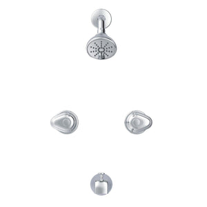 Gerber G0058400 Chrome Hardwater Two Handle Threaded Escutcheon Tub & SHOWER...