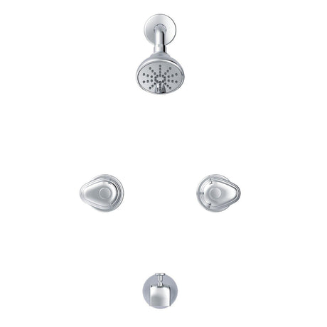 Gerber G0058400 Chrome Hardwater Two Handle Threaded Escutcheon Tub & SHOWER...