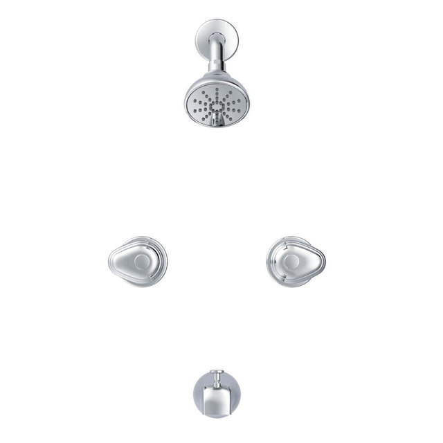 Gerber G0058400 Chrome Hardwater Two Handle Threaded Escutcheon Tub & SHOWER...