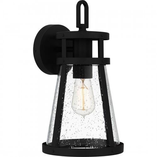 Quoizel BAB8408MBK Barber Outdoor wall 1 light matte black. Outdoor Lantern