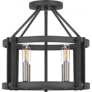 Quoizel VC1716MB Victor Semi-flush mount 4 light mottled black Semi-Flush Mount