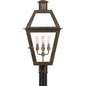 Quoizel RO9014IZ Rue De Royal Outdoor post 4 light industrial bronze Outdoor Lantern