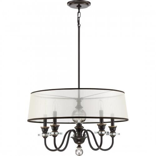 Quoizel CRY5005PN Ceremony 5 light chandelier palldn brnz Chandelier