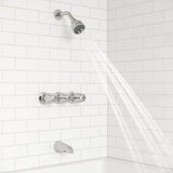 3-Handle Tub & Shower Faucet with Metal Knob Handles