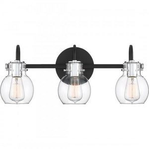 Quoizel ANW83003EK Andrews Vanity Bath Lighting, 3-Light, 300 Watts, Earth Black (9"H x 22"W)