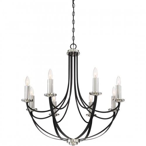 Quoizel ANA5008K Alana 8 light chandelier mystic blk Chandelier