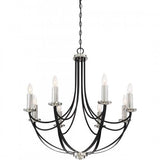 Quoizel ANA5008K Alana 8 light chandelier mystic blk Chandelier