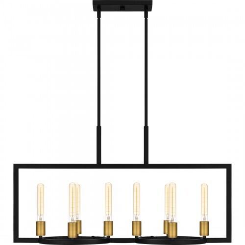 Quoizel QLC5631MBK Quoizel Linear Chandelier Island 8 lights matte black Island Light