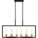 Quoizel QLC5631MBK Quoizel Linear Chandelier Island 8 lights matte black Island Light