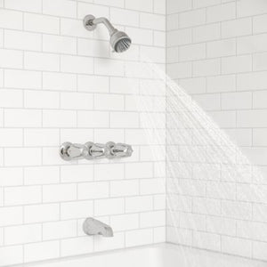 Polished Chrome Pfister 3-handle Tub & Shower Faucet With Metal KNO... LG01-3120