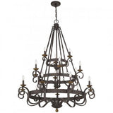 Quoizel NBE5018RK Noble Chandelier 18 light rustic black Chandelier