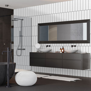Metro White 4" x 16" Glossy Porcelain Floor and Wall Tile