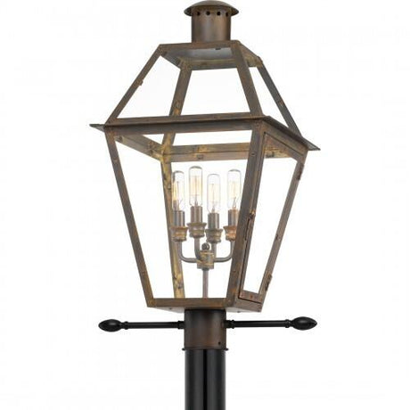 Quoizel RO9014IZ Rue De Royal Outdoor post 4 light industrial bronze Outdoor Lantern