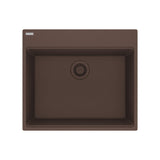 FRANKE MAG61023-MOC Maris Topmount 25-in x 22-in Granite Single Bowl Kitchen Sink in Mocha In Mocha