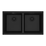 FRANKE MAG1201414-MBK Maris Undermount 31-in x 17.81-in Granite Double Bowl Kitchen Sink in Matte Black In Matte Black