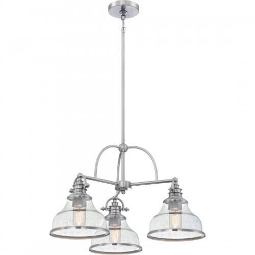 Quoizel GRTS5103BN Grant Dinette 3 light brushed nickel Chandelier