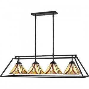 Quoizel TFAS442VA Asheville Linear chandelier 4 light valiant bronze Island Light