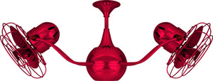 Matthews Fan VB-RED-MTL Vent-Bettina 360° dual headed rotational ceiling fan in Rubi (Red) finish with metal blades.