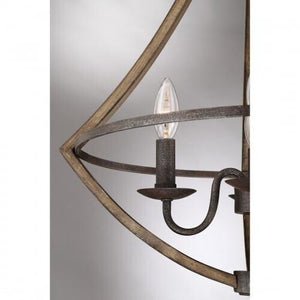 Quoizel SHR2818RK Shire 4 light pendant rustic black Chandelier