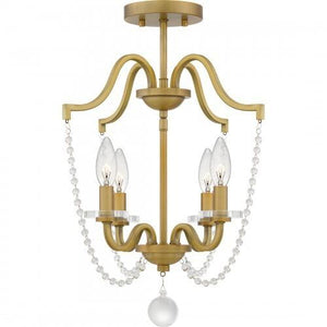 Quoizel SDY1716AB Sunday Semi flush 4 lights aged brass Semi-Flush Mount