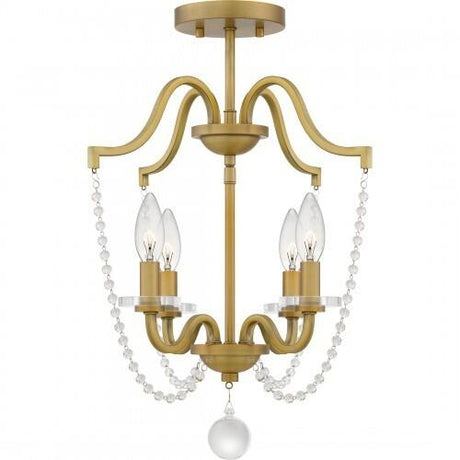 Quoizel SDY1716AB Sunday Semi flush 4 lights aged brass Semi-Flush Mount