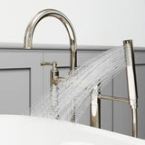 Tisbury Traditional 2-Handle Tub Filler with Hand Shower in Polished Nickel