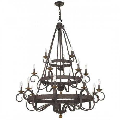 Quoizel NBE5018RK Noble Chandelier 18 light rustic black Chandelier