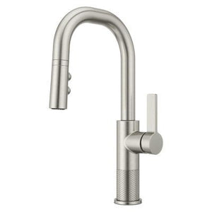 Montay 1-Handle Pull-Down Bar/Prep Kitchen Faucet in Stainless Steel