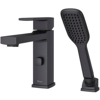 Black Deckard Single Control 1-hole Roman Tub and Handshower, Trim ... RT6-2DAB