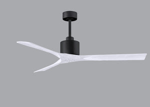Matthews Fan NK-BK-MWH-60 Nan 6-speed ceiling fan in Matte Black finish with 60” solid matte white wood blades