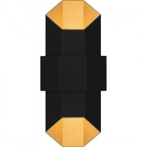 Quoizel CHS8307MBKG Chasm Outdoor wall led light matte black gold Outdoor Lantern
