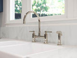 Port Haven 2-Handle Kitchen Faucet with Side Spray in Polished Nickel