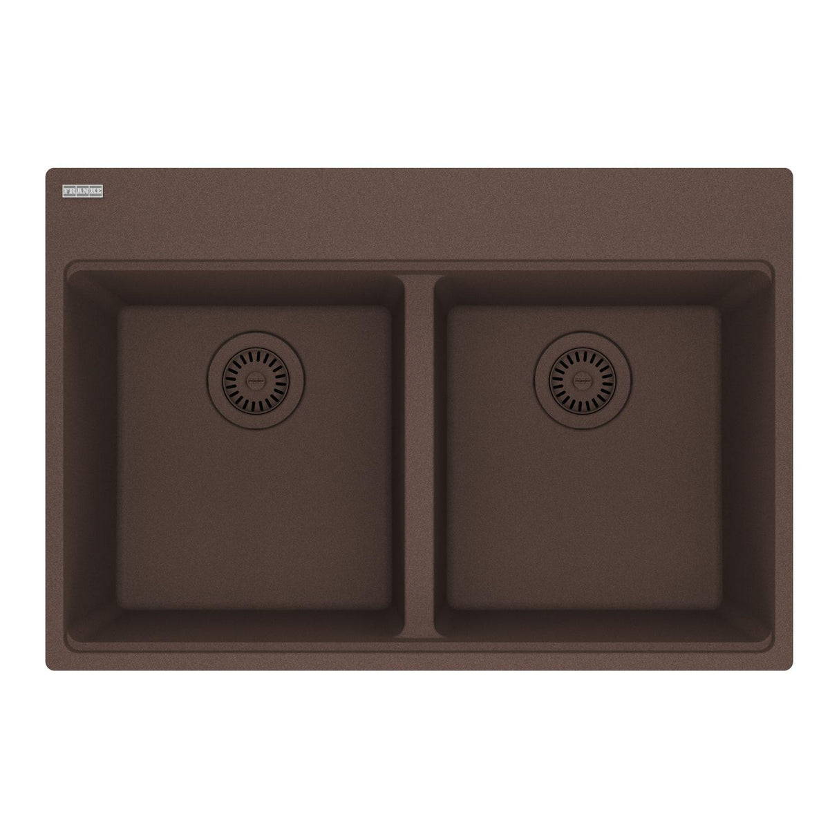 FRANKE MAG6201414-MOC Maris Topmount 31-in x 20.88-in Granite Double Bowl Kitchen Sink in Mocha In Mocha