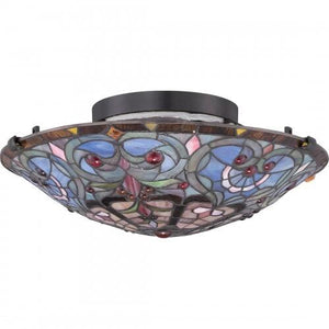Quoizel TF1805SVB Carroll Flush mount tiffany 16"d vintage bronze Flush Mount