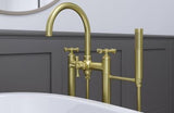Tisbury Traditional Free-standing Tub Filler with Hand Shower in Brushed Gold