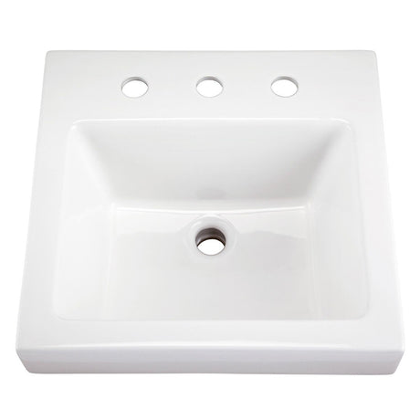 Gerber G0013828 White Wicker Park Square 8" Centers Above Counter Bathroom Sink