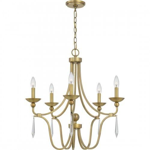 Quoizel JOU5025AB Joules Chandelier 5 light aged brass Chandelier