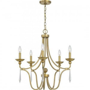 Quoizel JOU5025AB Joules Chandelier 5 light aged brass Chandelier