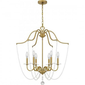Quoizel SDY5028AB Sunday Chandelier 6 lights aged brass Chandelier