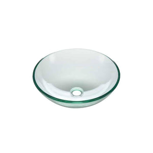 LENOVA GV-01 Above Counter Single Bowl Diameter: 16 - Clear and Smooth VESSEL BATHROOM SINK Bathroom,Bathroom Sinks,Vessel Sinks, Lenova Glass Bathroom Sinks