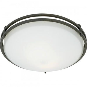 Quoizel OZ1613IN Ozark Flush mount iron gate 12.5d" Flush Mount