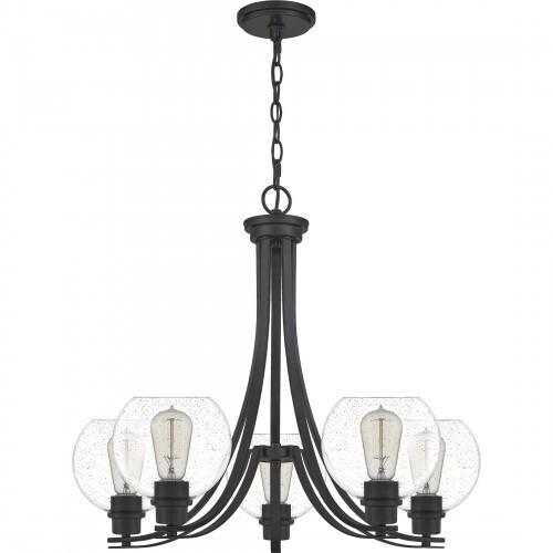 Quoizel PRUS5026MBK Pruitt Chandelier 5 light matte black Chandelier