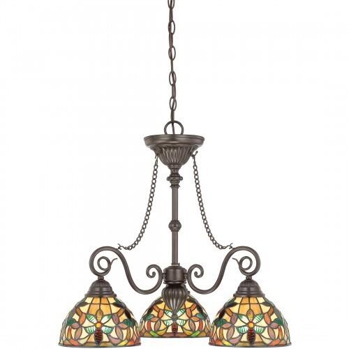 Quoizel TFKM5103VB Kami Chandelier tif vint brnz 3lts Chandelier