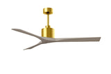 Matthews Fan NK-BRBR-GA-60 Nan 6-speed ceiling fan in Brushed Brass finish with 60” solid gray ash tone wood blades