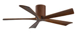 Matthews Fan IR5H-WN-WA-52 Irene-5H five-blade flush mount paddle fan in Walnut finish with 52” solid walnut tone blades. 