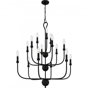Quoizel BLA5032MBK Blanche Chandelier 15 lights matte black Chandelier