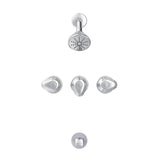 Gerber G005850081 Chrome Hardwater Three Handle Threaded Escutcheon Tub & SHOW...