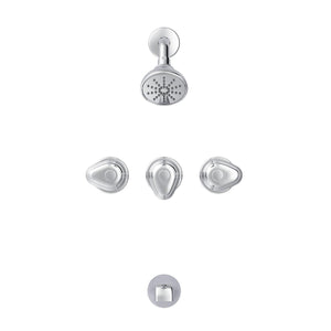 Gerber G005850081 Chrome Hardwater Three Handle Threaded Escutcheon Tub & SHOW...